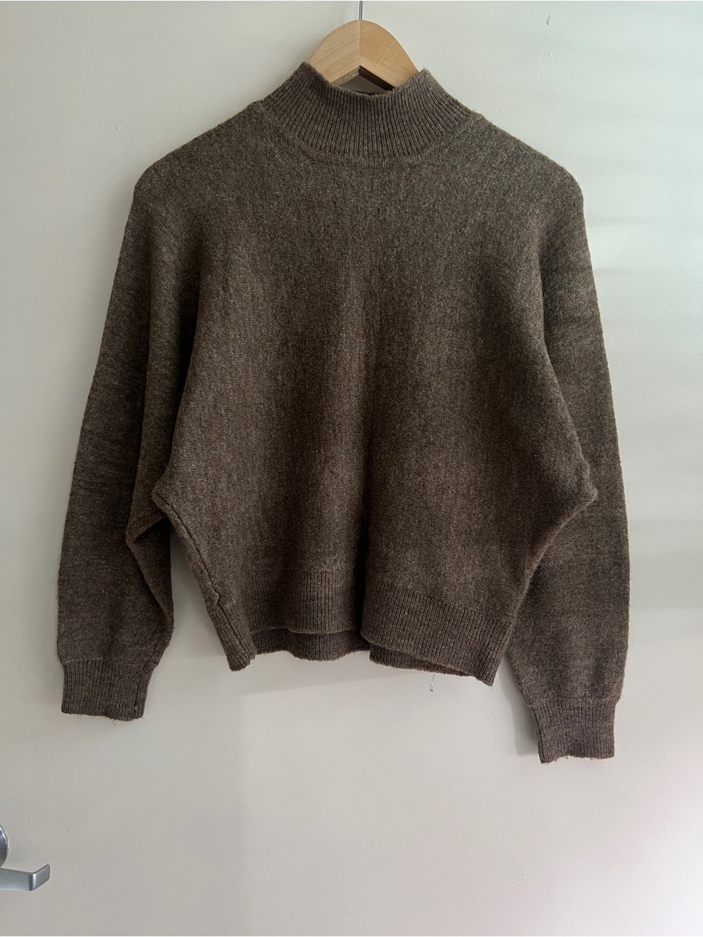 H&M Brown Ribbed Mock Neck Sweater